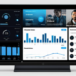 **Prompt:** "A futuristic data visualization dashboard displaying personalized customer profiles with AI algorithms analyzing user behavior, presented in a clean, modern design. Focus on capturing the interconnectedness of data points and the dynamic nature of real-time insights."