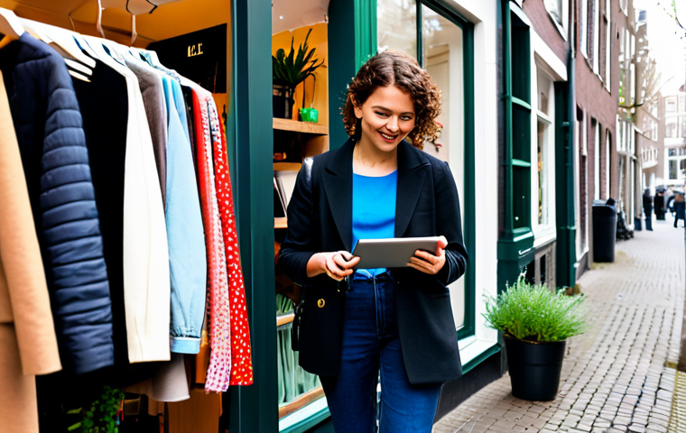 하이퍼 퍼스널라이제이션과 지역 마케팅 - Personalized Shopping Experience in Amsterdam**
"A brightly lit, modern clothing boutique in the Jo...