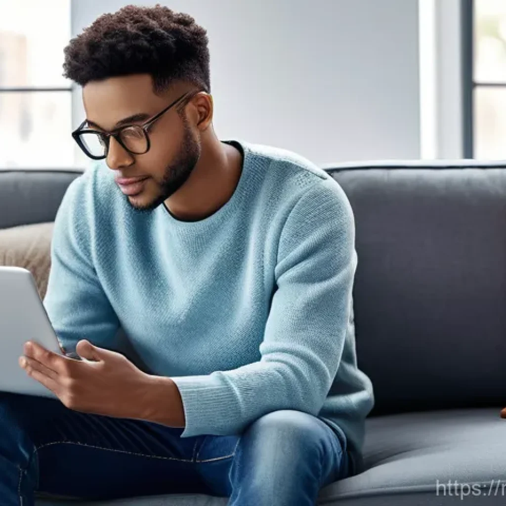 하이퍼 퍼스널라이제이션을 위한 데이터 수집 방법 - **Prompt:** A young adult, casually dressed in a comfortable sweater and jeans, sits relaxed on a mo...