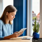 Home 22 하이퍼 퍼스널라이제이션과 소비자 심리 - A modern Dutch living room scene featuring a young adult browsing personalized shopping ads on a sle...
