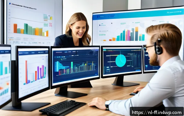 하이퍼 퍼스널라이제이션과 실시간 마케팅 전략 - A modern office scene showcasing a diverse team of Dutch marketing professionals analyzing real-time...