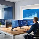 Home 20 하이퍼 퍼스널라이제이션과 디지털 트랜스포메이션 - A modern Dutch office environment showing a diverse team of professionals analyzing integrated custo...