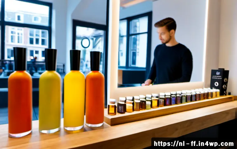 하이퍼 퍼스널라이제이션과 브랜딩 전략 - Photorealistic modern Amsterdam boutique interior, a diverse Dutch customer interacting with a sleek...